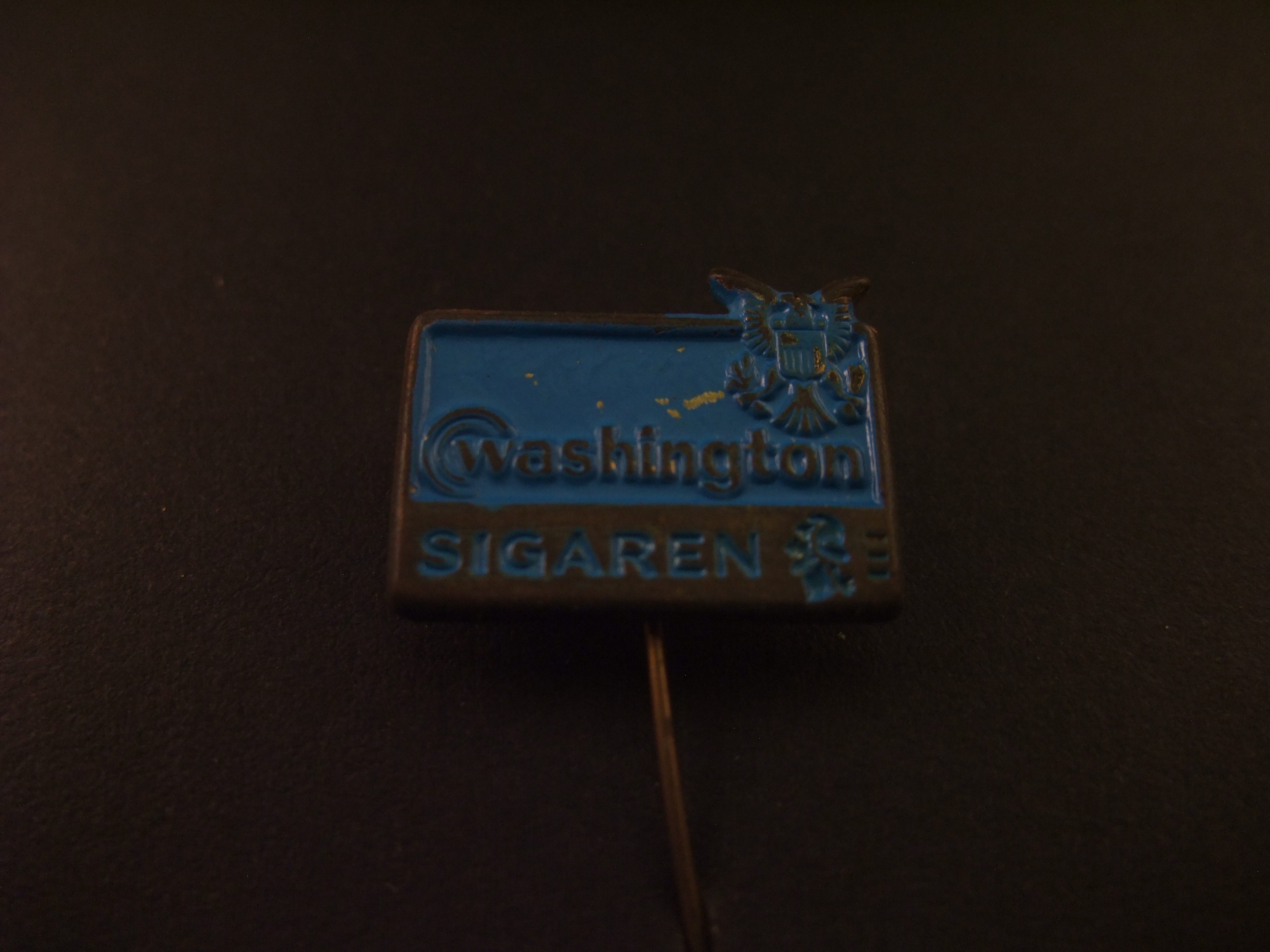 Sigarenfabriek Washington Baarn.( gematteerde sigaren) logo blauw